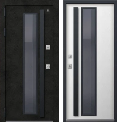 Дверь Термо-15 Бетон тёмный - Софт ясень белый