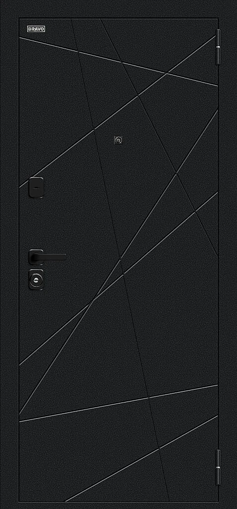 Входная дверь Граффити-5/SBlack Букле черное/Look Art BR6186 внешняя сторона