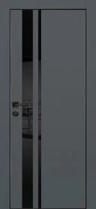 Межкомнатная дверь ПХ-16 черная кромка с 4-х ст. Графит матовый