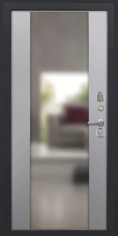Входная дверь ДвериПРО Берген Алиса (16мм, ПВХ софт грей, зеркало) DPRO200971 внутренняя сторона
