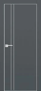 Межкомнатная дверь П-20 ал. молдинг Хром Графит