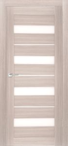 Межкомнатная дверь Легенда X-5 тон Кремовая лиственница Остекление Сатинат белое